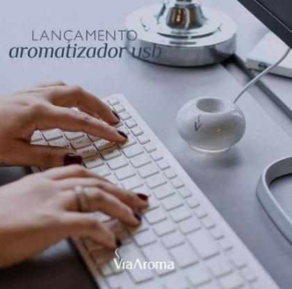 Imagem de Difusor Aromatizador Porcelana Elétrico Via Aroma Usb