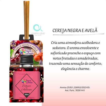 Imagem de Difusor de Ambiente Varetas 300ml Kit 5un Premium Tropical Aromas 15 Varetas de Fibra