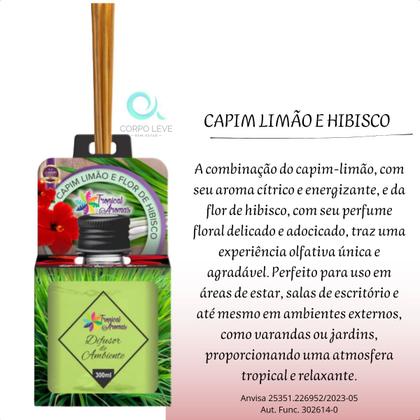 Imagem de Difusor de Ambiente Varetas 300ml Kit 5un Premium Tropical Aromas 15 Varetas de Fibra