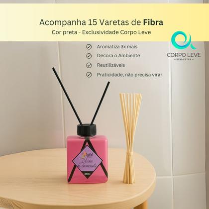 Imagem de Difusor de Ambiente Varetas 300ml Kit 5un Premium Tropical Aromas 15 Varetas de Fibra