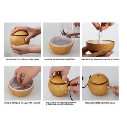 Imagem de Difusor de Ar e Aromatizador Ambiente  Climatizador Umidificador Yoga Carregamento USB Led e Ultrassônico Para Quarto Sala Escritório Decorativo Led