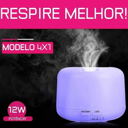 Imagem de Difusor De Ar Ultrassônico Aromatizador com controle 500ml (BRANCO)