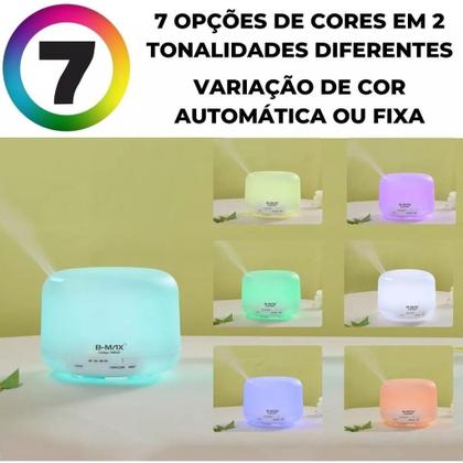 Imagem de Difusor De Ar Ultrassônico Aromatizador com controle 500ml (BRANCO)