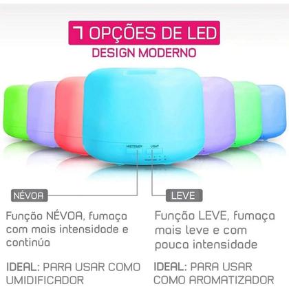 Imagem de Difusor De Ar Ultrassônico Aromatizador com controle 500ml (BRANCO)