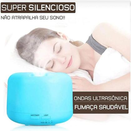 Imagem de Difusor De Ar Ultrassônico Aromatizador com controle 500ml (BRANCO)