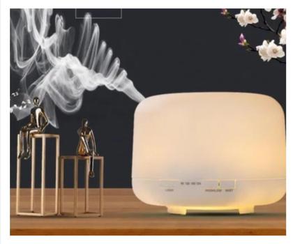 Imagem de Difusor De Aromas Eletrico Aromatizador Air 500ml Essencial Oleo 7 Cores LED Com Controle