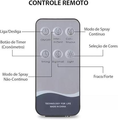 Imagem de Difusor De Aromas Umidificador De Ar UltraSônico 500Ml Óleo Essencial Abajur Led Lâmpada Colorida com Controle Remoto