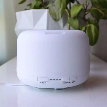 Imagem de Difusor De Aromas Umidificador De Ar UltraSônico 500Ml Óleo Essencial Abajur Led Lâmpada Colorida com Controle Remoto