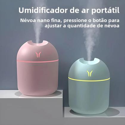 Imagem de Difusor de Óleo Essencial USB 250ml - Mini Umidificador com Lâmpada