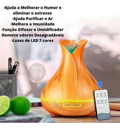 Imagem de Difusor De Oleos Essenciais E Umidificador De Ar 400ml 