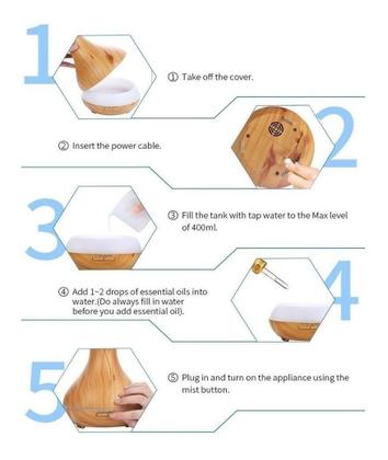Imagem de Difusor De Oleos Essenciais E Umidificador De Ar 400ml 