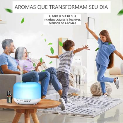 Imagem de Difusor Umidificador Ar Ultrassônico Aromaterapia Led 300ML