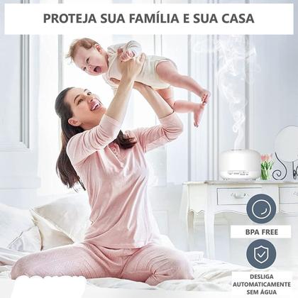 Imagem de Difusor Umidificador Ar Ultrassônico Aromaterapia Led 300ML