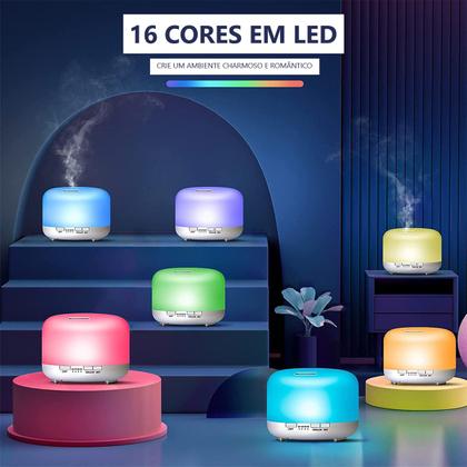 Imagem de Difusor Umidificador Ar Ultrassônico Aromaterapia Led 300ML