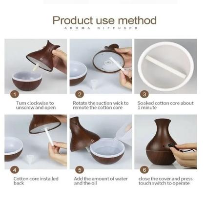 Imagem de Difusor Umidificador Aromatizador De Ar Ultrassônico Bege Led - luatek