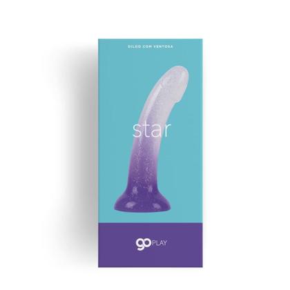 Imagem de Dildo com Ventosa Go Play Star Lilás A Sós em Silicone Flexível com Ventosa 17,5cm 3,3cm