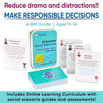 Imagem de Dilemas sociais, cartões de conversa, mente, cérebro, emoção, crianças