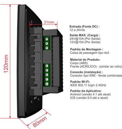 Imagem de Dimmer Fita de Led Wifi Interruptor Dimerizável 1 Botão Pr