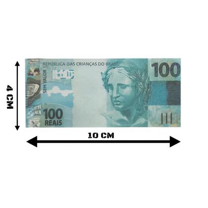 Imagem de Dinheirão De Brinquedo Dinheirinho Tamanho Real 105 notas