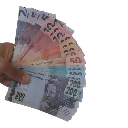 Imagem de Dinheirão De Brinquedo Dinheirinho Tamanho Real 105 notas