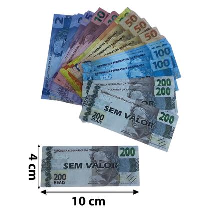 Imagem de Dinheirão De Brinquedo Dinheirinho Tamanho Real 105 notas