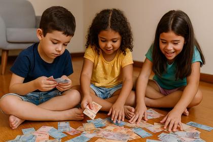 Imagem de Dinheirinho De Brinquedo Pacote Com 66