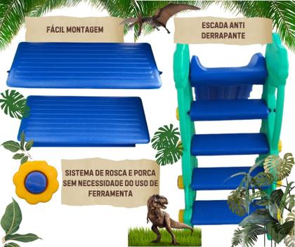 Imagem de Dino kit escorregador bolinhas de piscina mais piscina dobrável