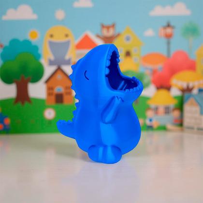 Imagem de Dinossauro Azul Baby Porta Caneta Lápis Objeto Decoração Infantil 3D Quarto