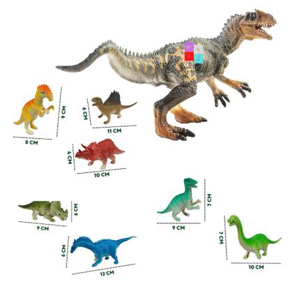 Imagem de Dinossauro Brinquedo Plástico Criança Jurassic Kit 10 Peças