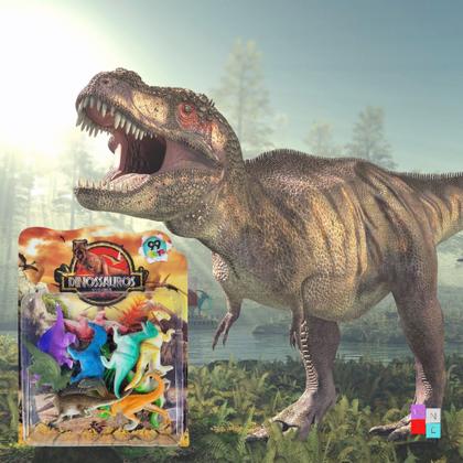Imagem de Dinossauro Brinquedo Plástico Criança Jurassic Kit 10 Peças
