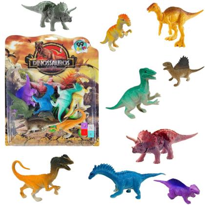 Imagem de Dinossauro Brinquedo Plástico Criança Jurassic Kit 10 Peças