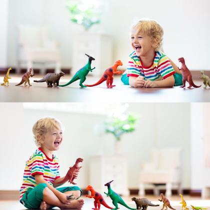 Imagem de Dinossauro Brinquedo Plástico Criança Jurassic Kit 10 Peças