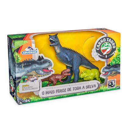 Imagem de Dinossauro Carnotauro Grande Com 2 Mini Dinos - Adijomar