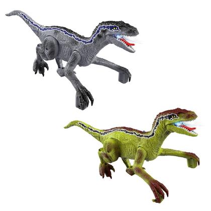 Imagem de Dinossauro De Controle Remoto Velociraptor Realista Com Luzes E Sons Anda E Ruge