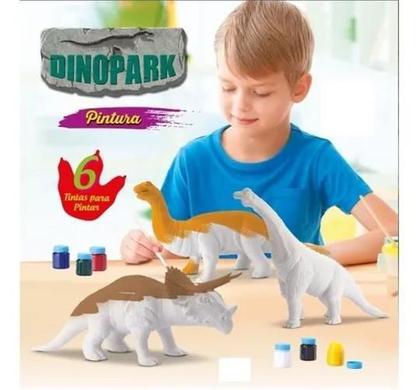 Imagem de Dinossauro Didático Para Colorir Brinquedo Guache Acrilex