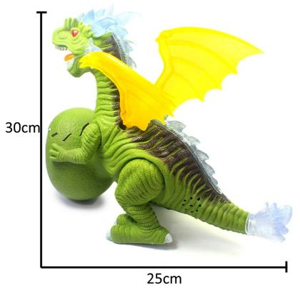 Imagem de Dinossauro que Anda Tiranossauro Rex Dragão com Som Luz e Filhote no Ovo - Verde