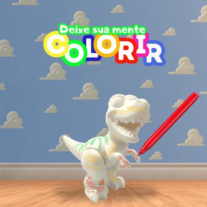 Imagem de Dinossauro Rex Vinil Atóxico Para Colorir com Canetinha Macio Brinquedo Crianças Presentes