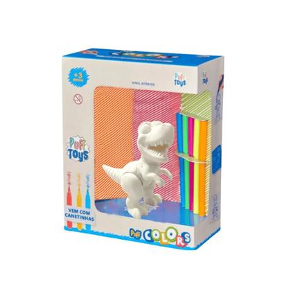 Imagem de Dinossauro Rex Vinil Atóxico Para Colorir com Canetinha Macio Brinquedo Crianças Presentes