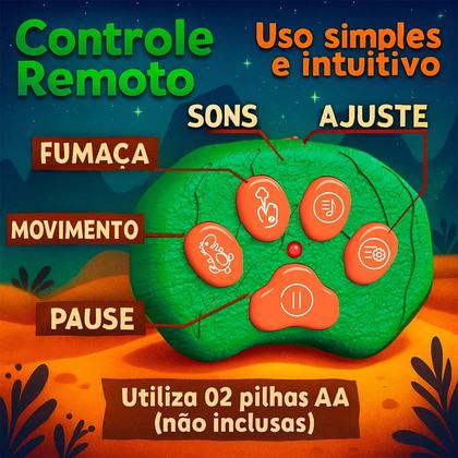 Imagem de Dinossauro Robô De Controle Remoto Anda E Solta Fumaça Com Som E Luz - Art Brink