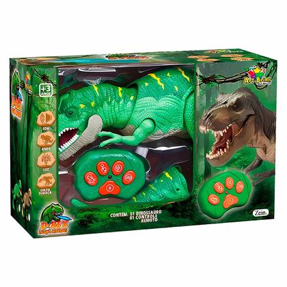 Imagem de Dinossauro Robô De Controle Remoto Anda E Solta Fumaça Com Som E Luz - Art Brink