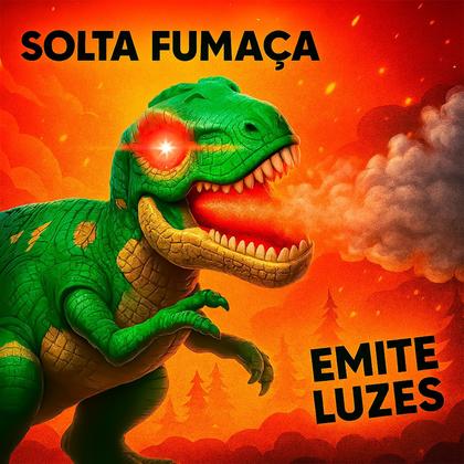 Imagem de Dinossauro Robô De Controle Remoto Anda E Solta Fumaça Com Som E Luz - Art Brink