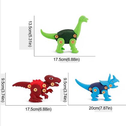 Imagem de Dinossauros DIY desmontam brinquedos infantis Kit de blocos de construção de quebra-cabeça de chave de fenda