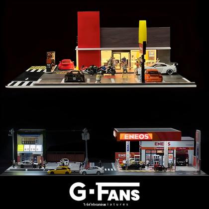 Imagem de Diorama De Garagem Para Carros Em Miniatura Escala 1/64 - Cenário De Estacionamento Para Exibição De
