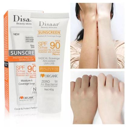 Imagem de DISAAR BELEZA SPF 90 Protetor solar instantâneo Proteção UVA UVB Fundação PA +++ Oil Free Sunblock C
