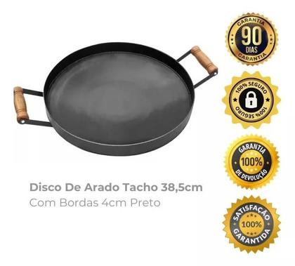 Imagem de Disco 16 Borda 4cm Preto c/ Cabo De Madeira Papaléguas 056