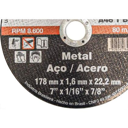 Imagem de Disco Aco Inox Itambe 7''X1/16''X7/8'' Lineato 7467- Fino 1,6Mm - Kit C/10 Pecas