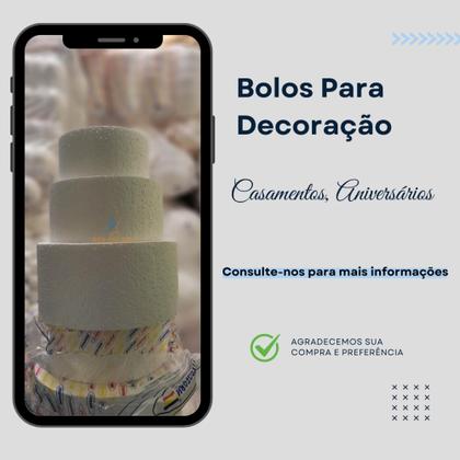 Imagem de Disco Base EPS P/ Bolo Fake Cenográfico Para Casamentos Festas 8cm Altura Vários Tamanhos