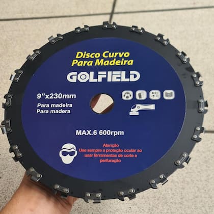 Imagem de Disco Corrente 230mm para Roçadeira a Gasolina  Lâmina de Aço Reforçado 20 Dentes Tipo Motosserra Furo 25,4mm Corte Rápido