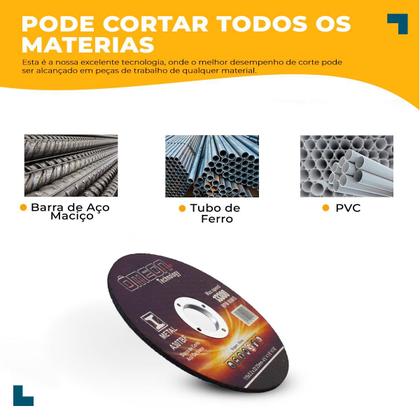 Imagem de Disco Corte Metal 4.1/2 Polegadas 115mm Kit 10 Peças