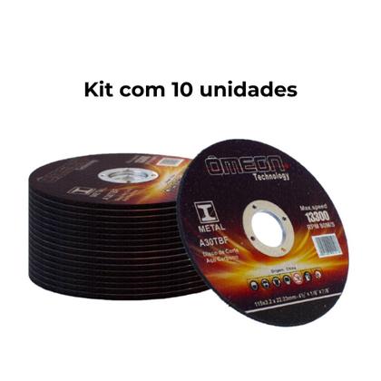 Imagem de Disco Corte Metal 4.1/2 Polegadas 115mm Kit 10 Peças